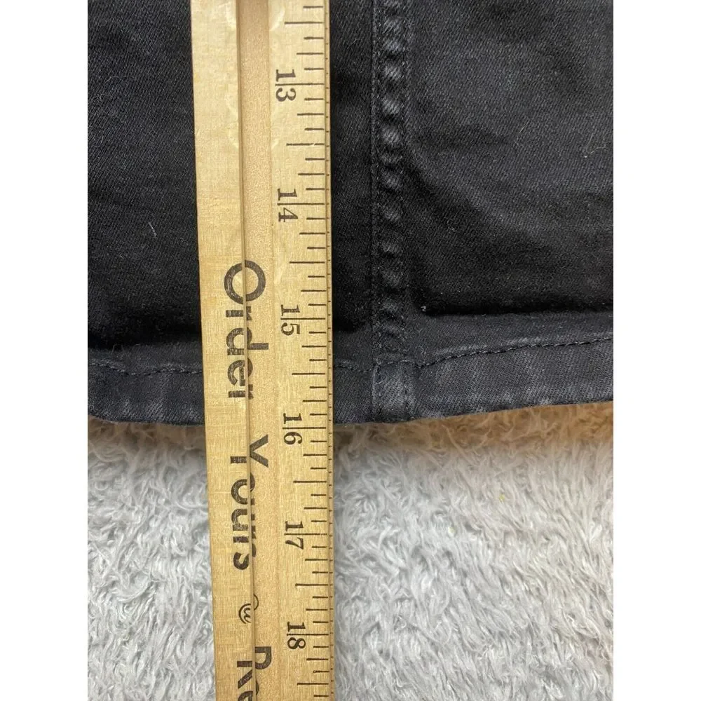 Free People Skirt Womens 6 (28x16) Black Wrap Denim Snaps Asymmetric‎ Boho